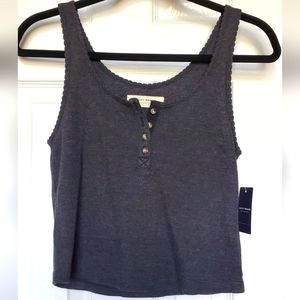 Lucky Brand Black/Dark Grey Crop Tank top